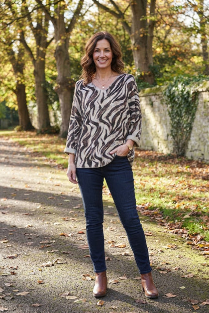 Zebra Print Lightweight Jumper