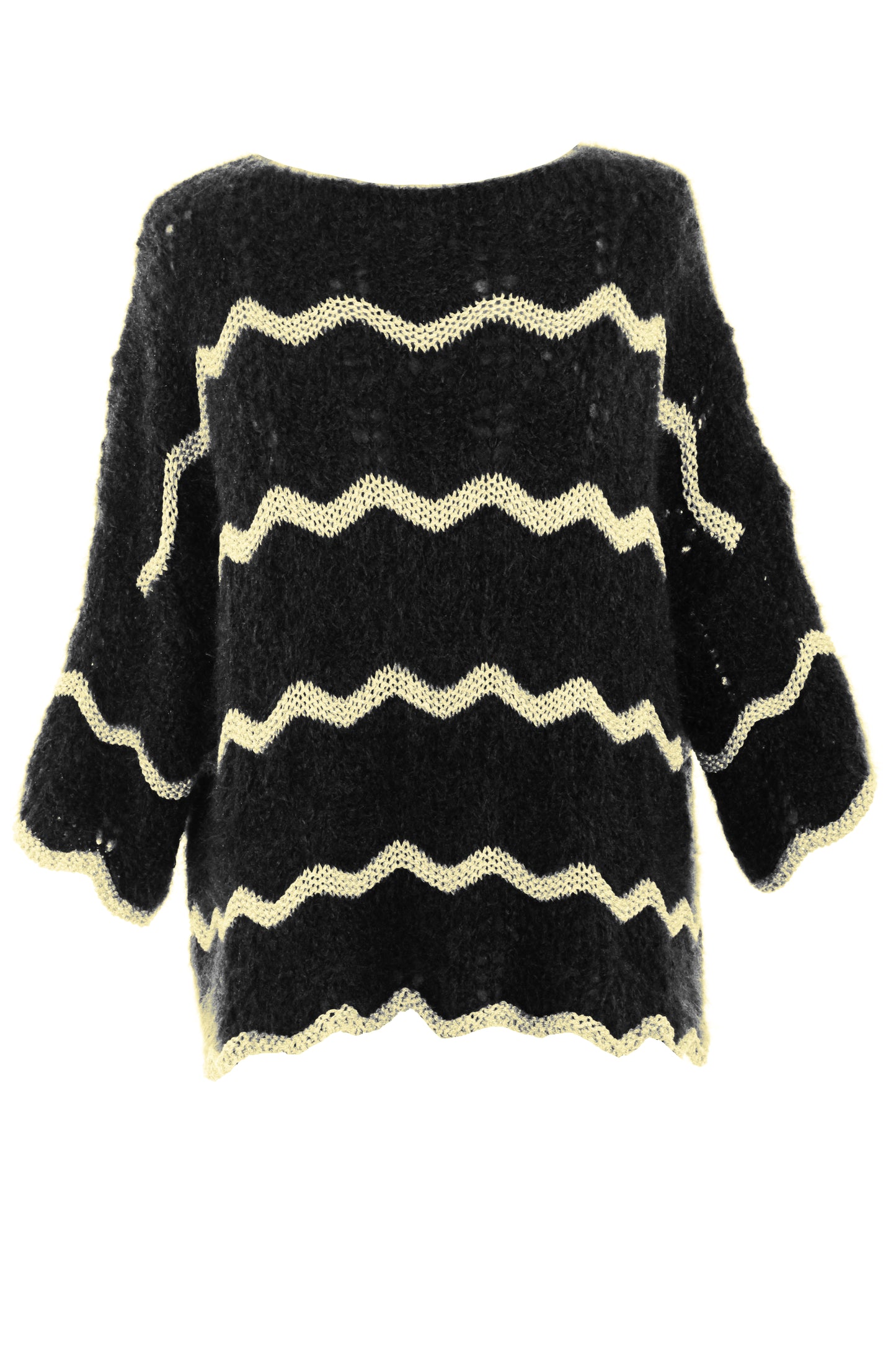 Lurex Scallop Eyelash Knit Jumper