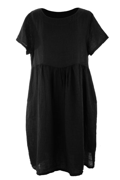 Short Sleeve 2 Pocket Linen Dress