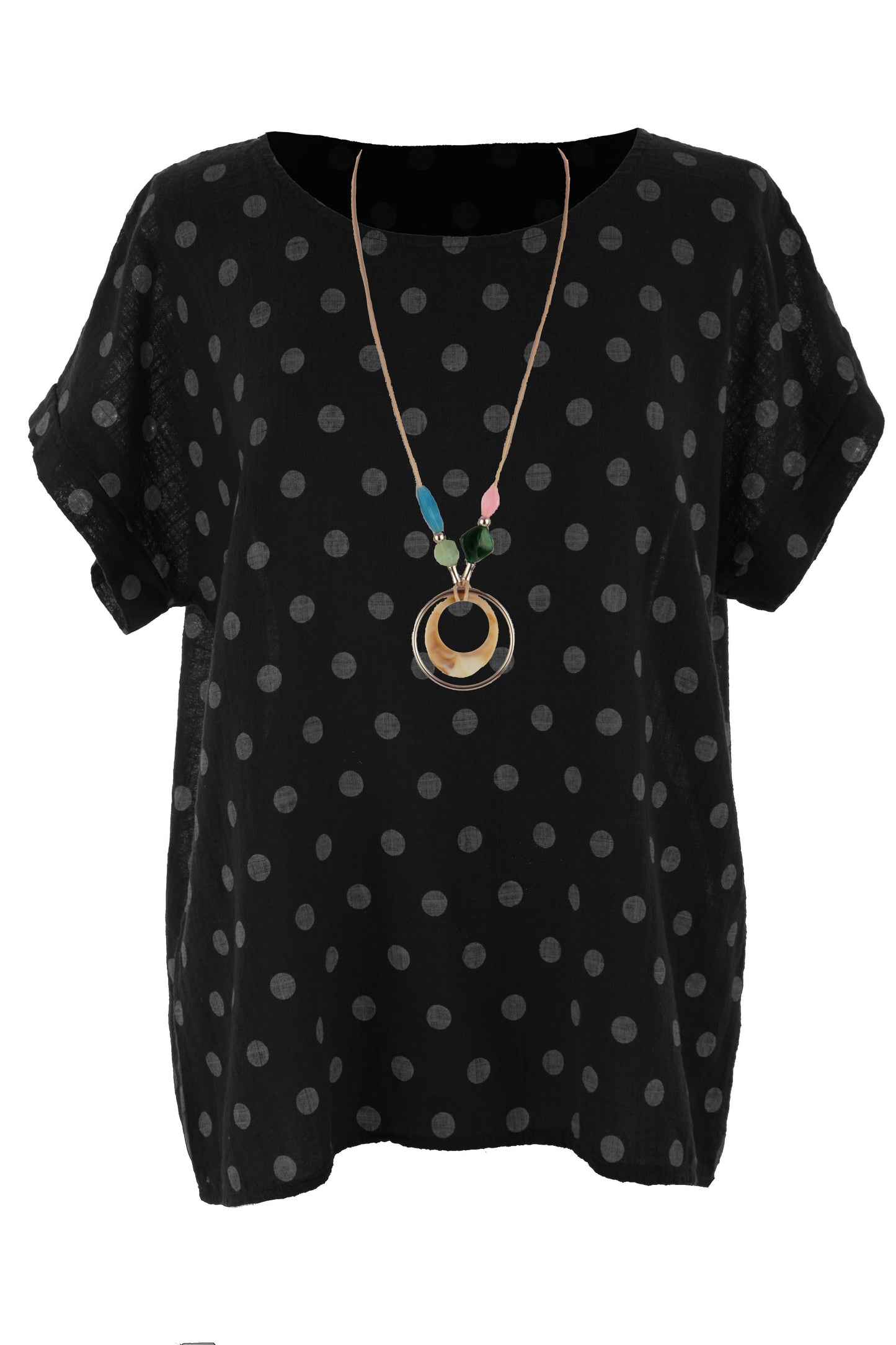 Polka Dot Print Necklace Top