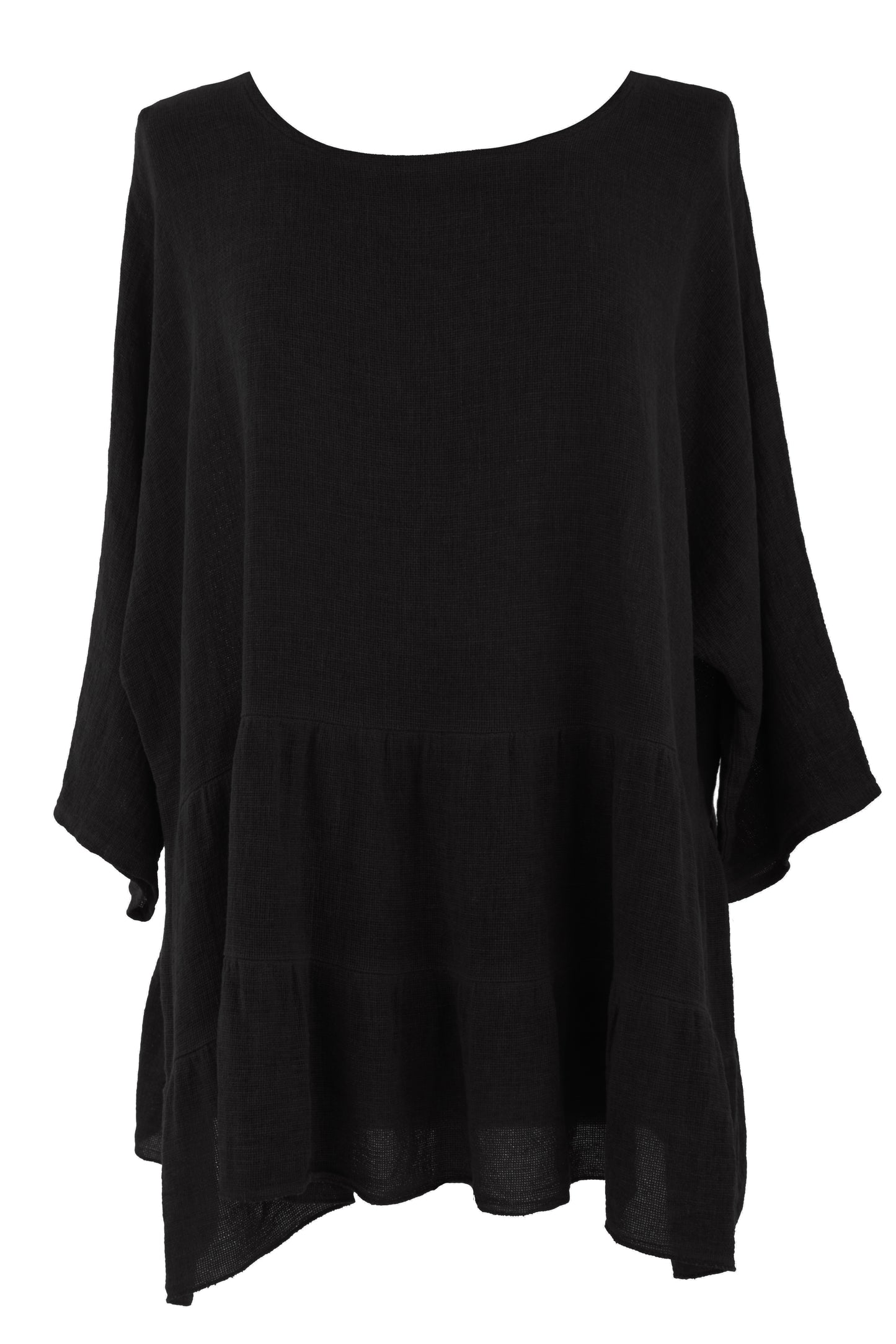 Tiered Hopsack Linen Top