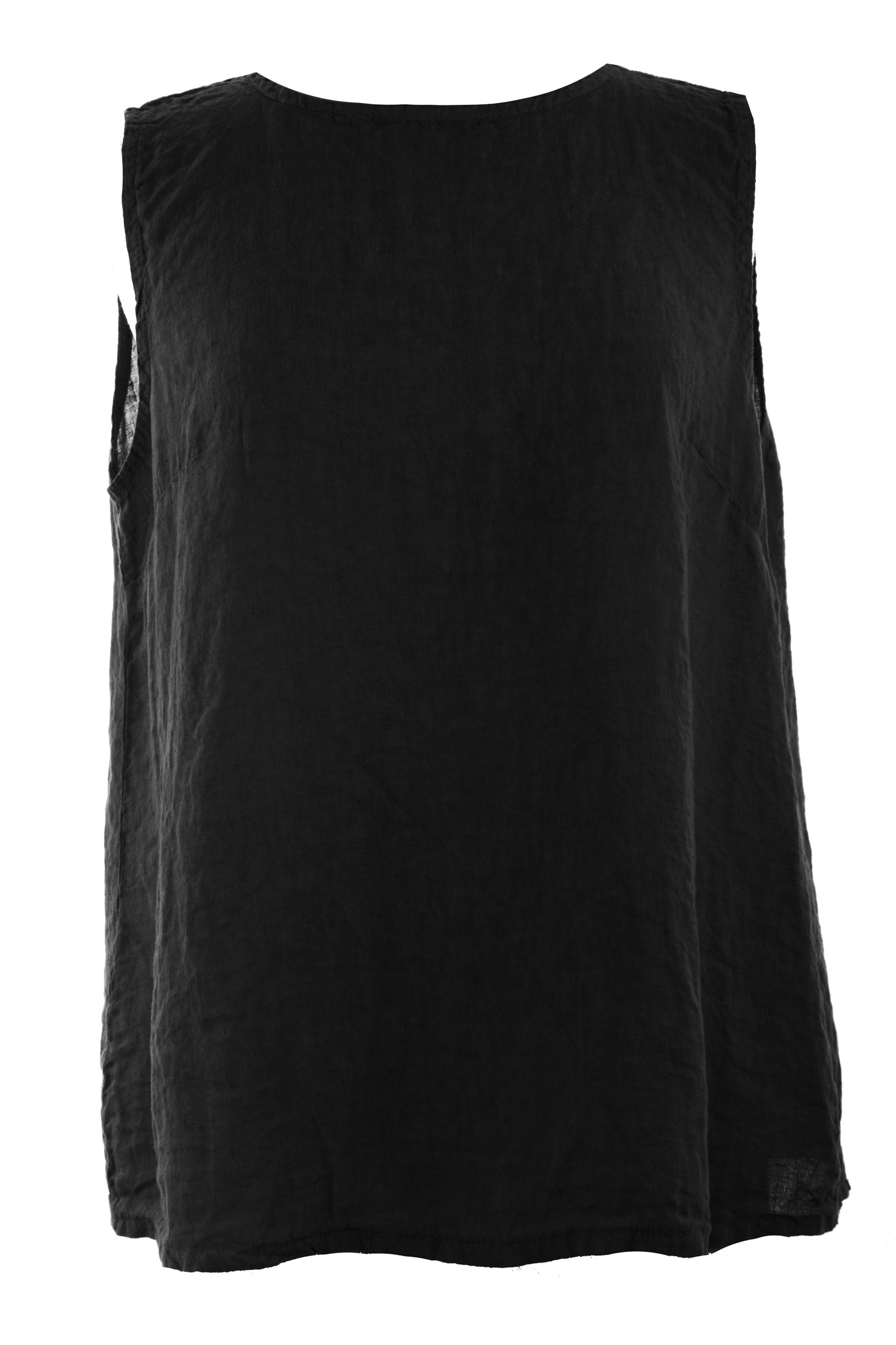 Sleeveless Button Back Linen Top