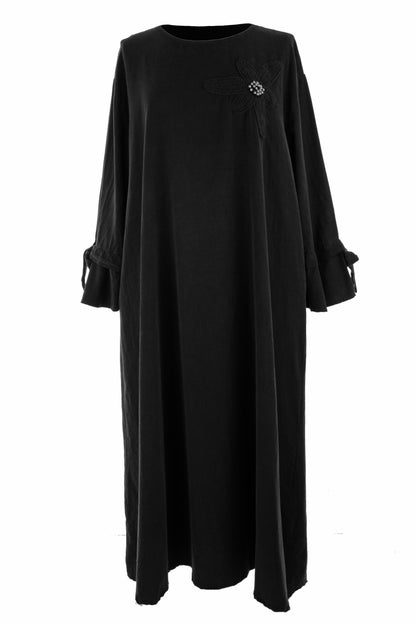 Flower Applique Corduroy Maxi
