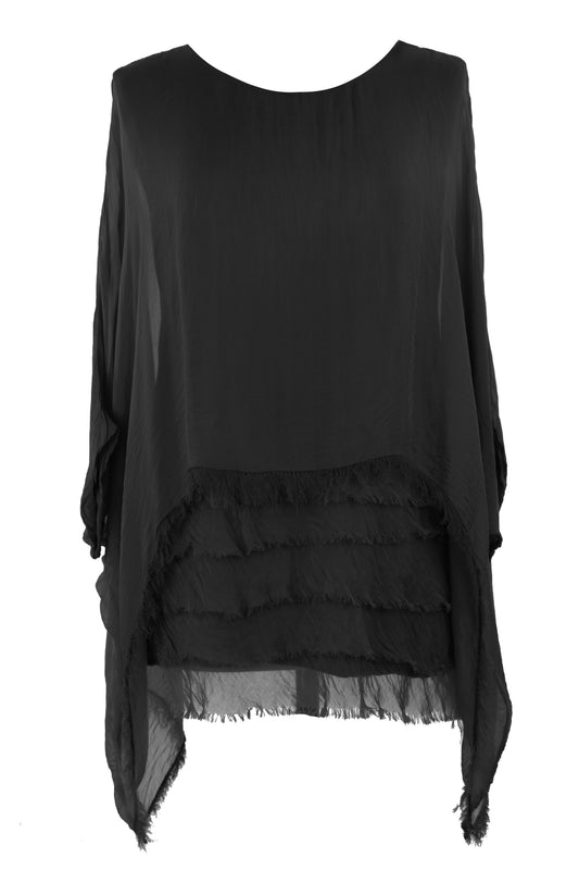 Double Layer Rara Hem Silk Top