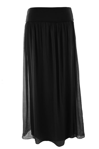 Silk Midi Skirt