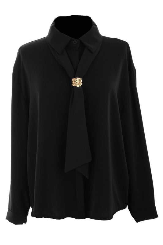 3 Piece Broach Scarf Shirt