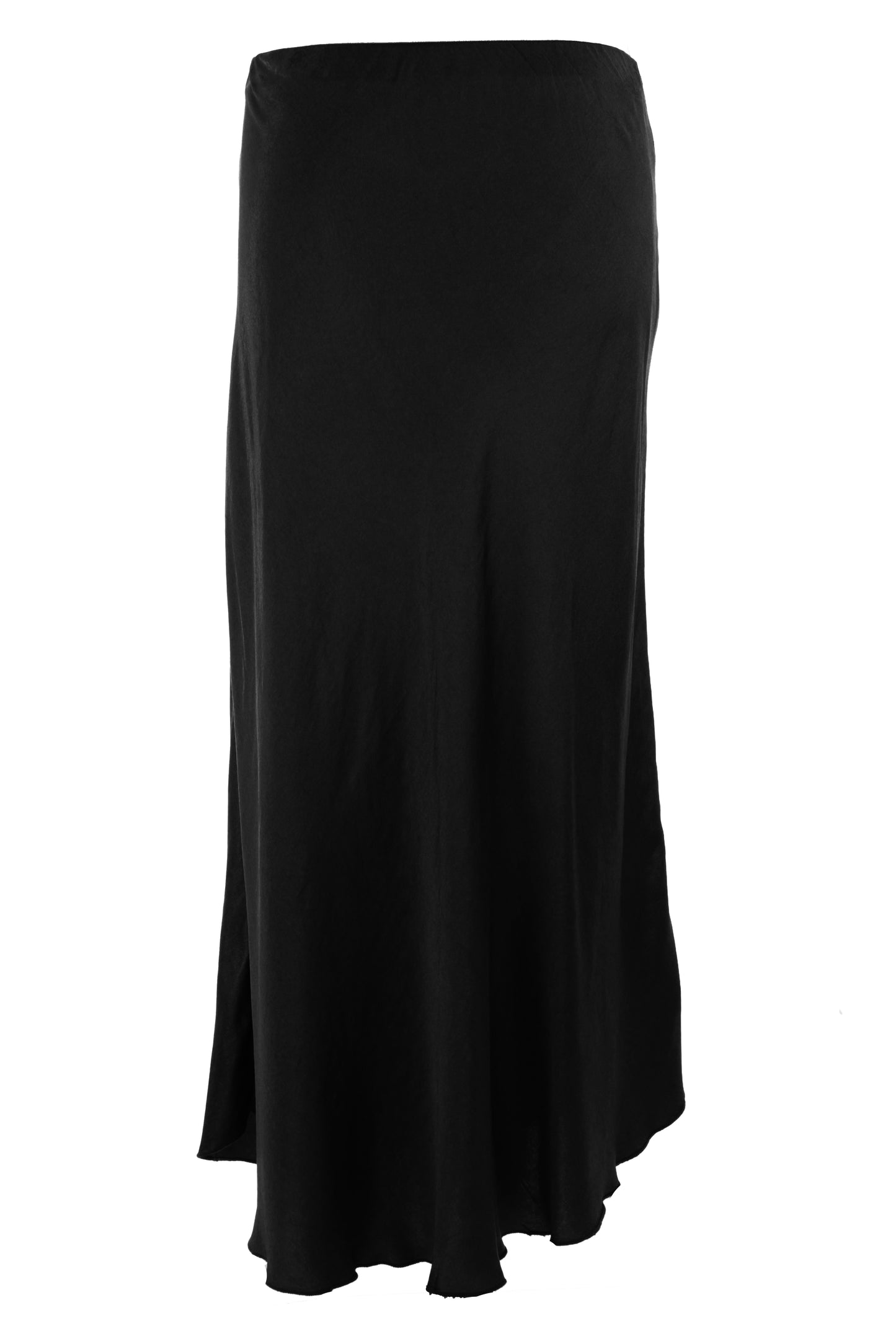 Bias Cut Silk Satin Midi Skirt