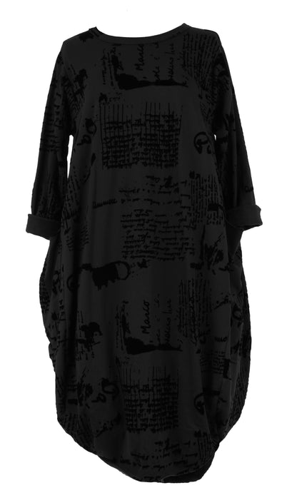 Flocking Script Midi Dress