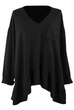 Load image into Gallery viewer, V Neck Frill Hem Jersey Top
