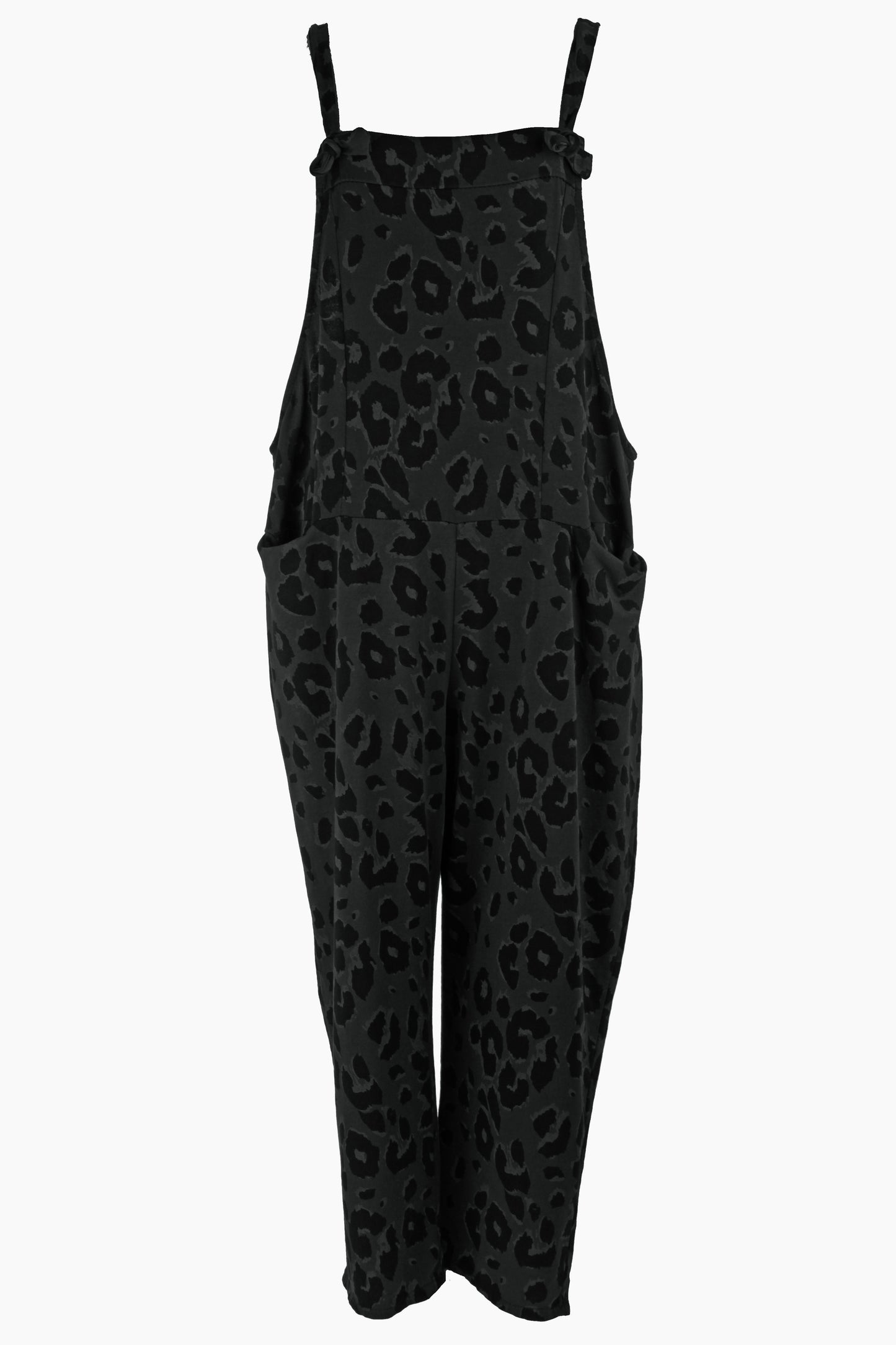 Leopard Jersey Dungarees