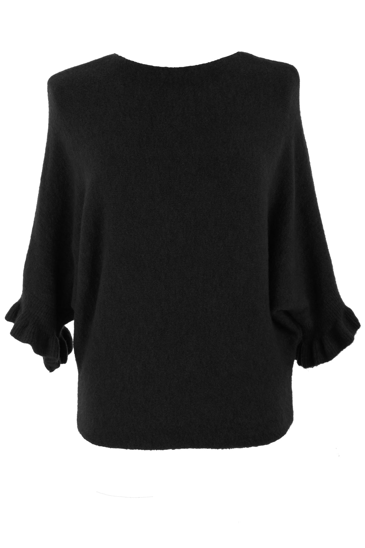 Frill Batwing Soft Knit Wool Jumper