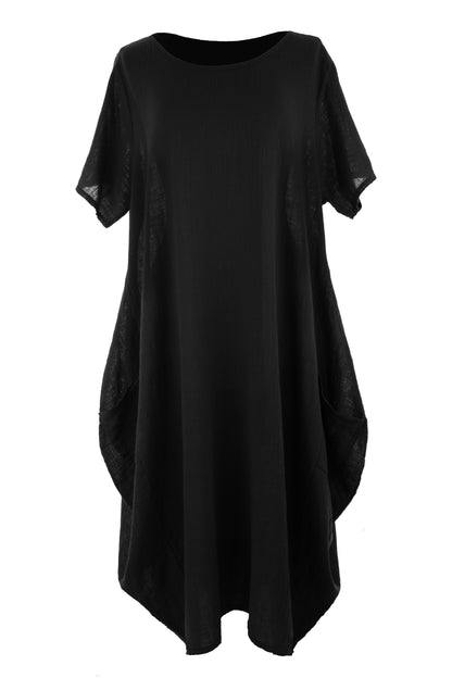 2 Pocket Cotton Tulip Midi Dress