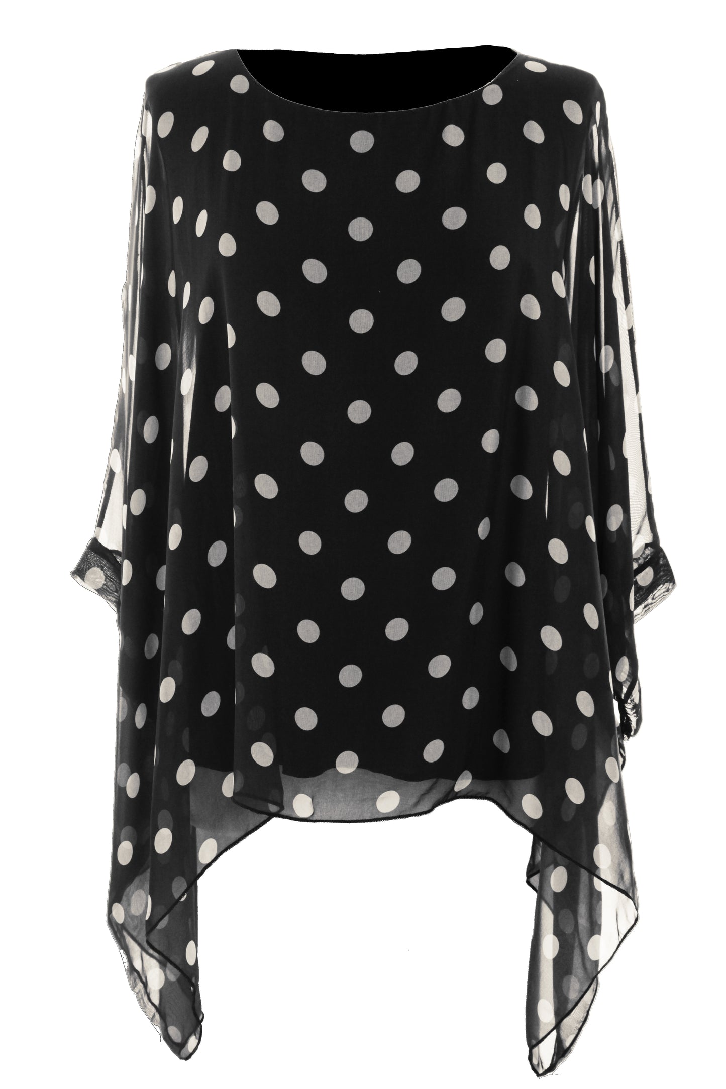 Polka Dot Flowy Silk Top