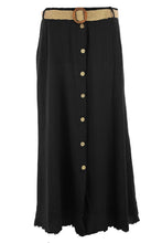 Load image into Gallery viewer, Button Detail Belted Linen Skirt
