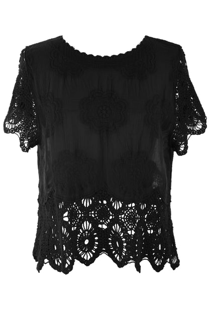 Crochet Trim Cotton Top