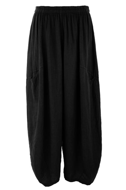 2 Slit Pocket Barrel Leg Linen Trouser