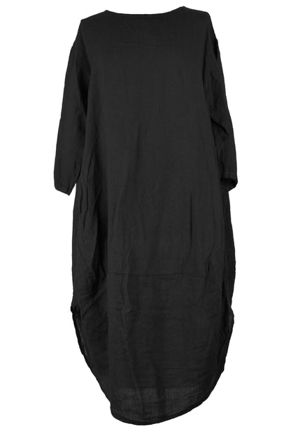 2 Pocket Cocoon Linen Midi