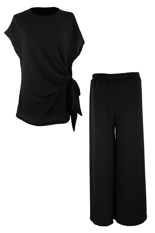 Side Tie Top Trouser Set