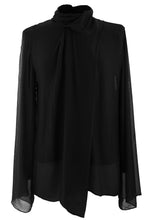 Load image into Gallery viewer, Pleat Detail High Neck Silk Blouse
