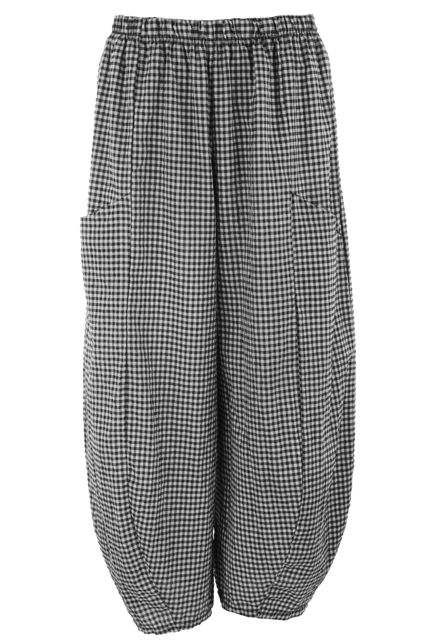 Barrel Leg Gingham Trouser