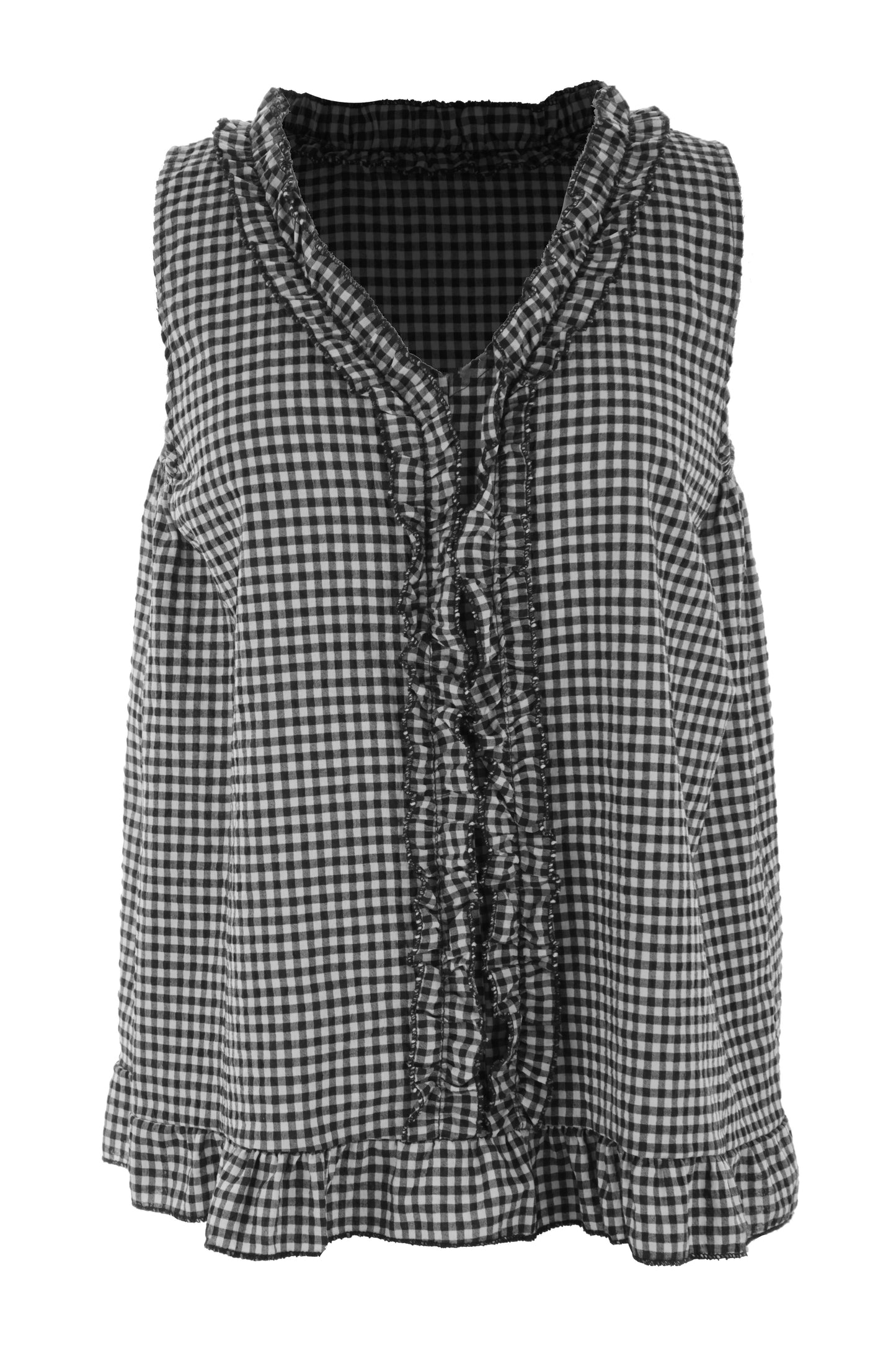 Sleeveless Gingham Top