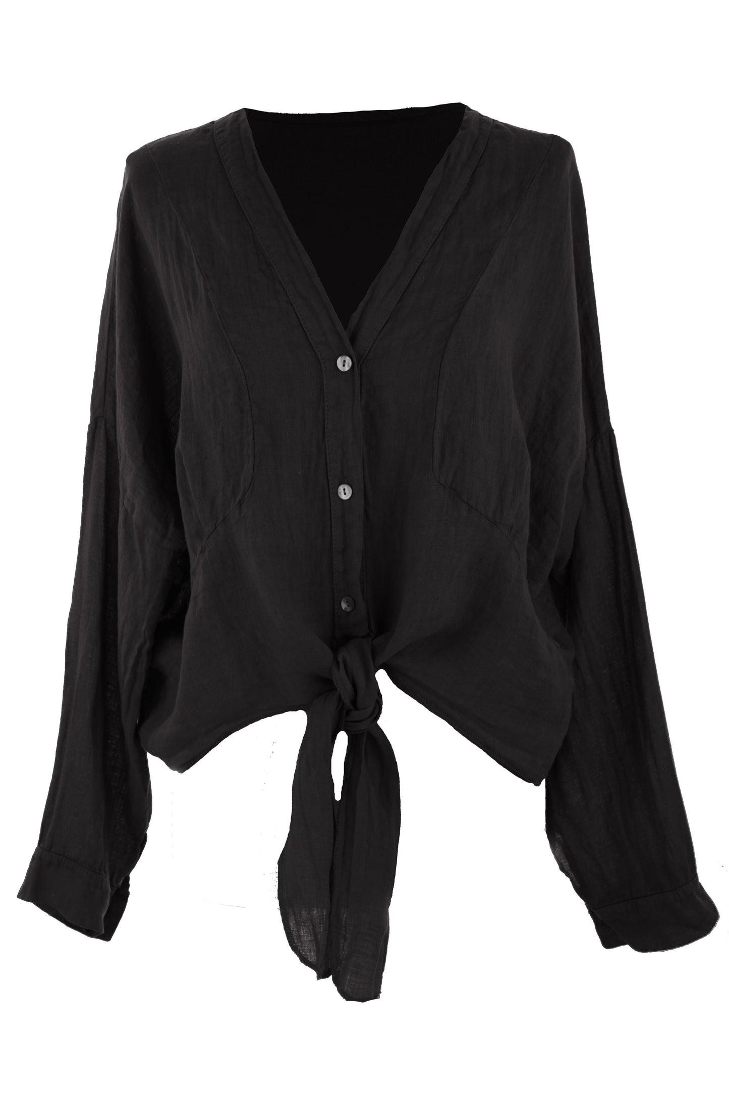 Tie Front Linen Shirt