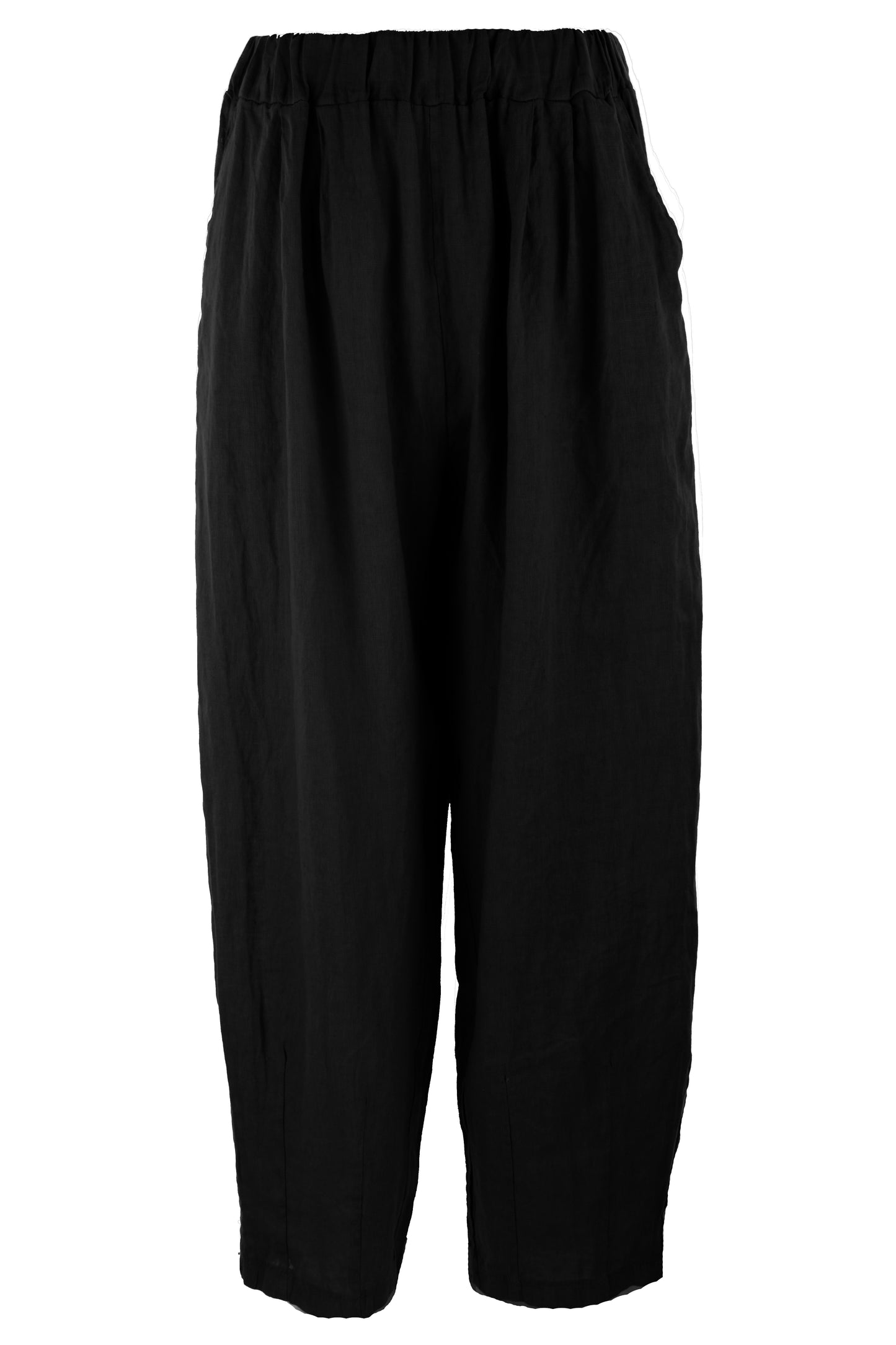 Pintuck Tapered Leg Linen Trouser