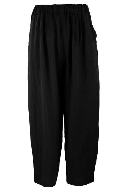 Pintuck Tapered Leg Linen Trouser
