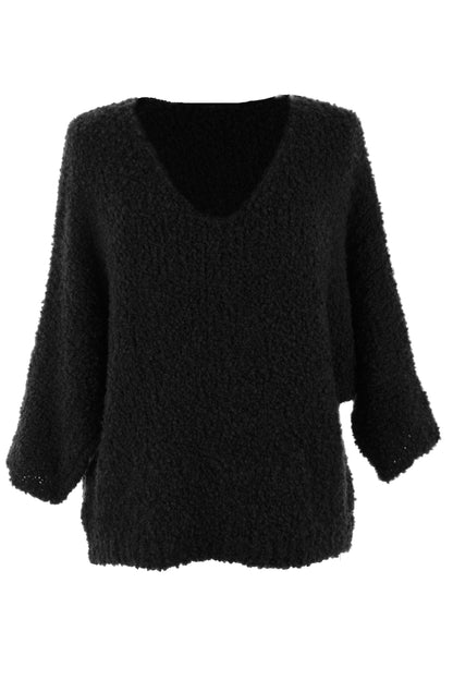 V Neck Boucle Jumper