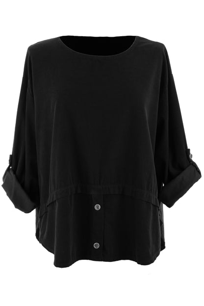 Button Detail Layer Corduroy Top
