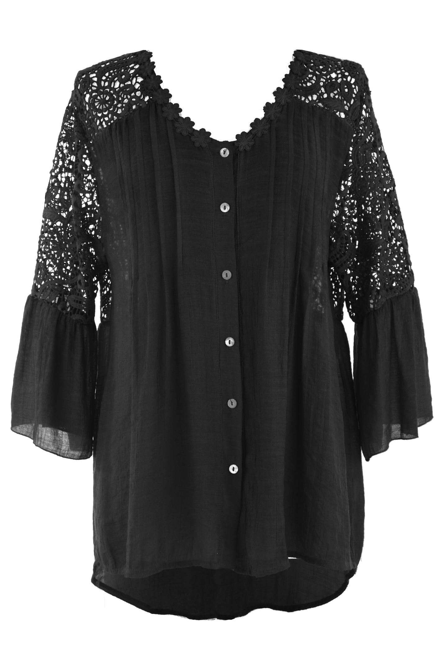 Crochet Lace Back Shirt