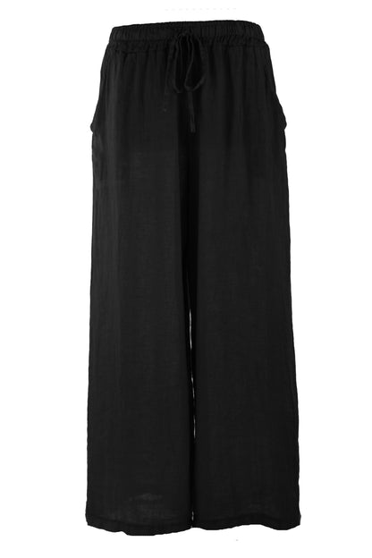 2 Pocket Wide Leg Linen Trouser