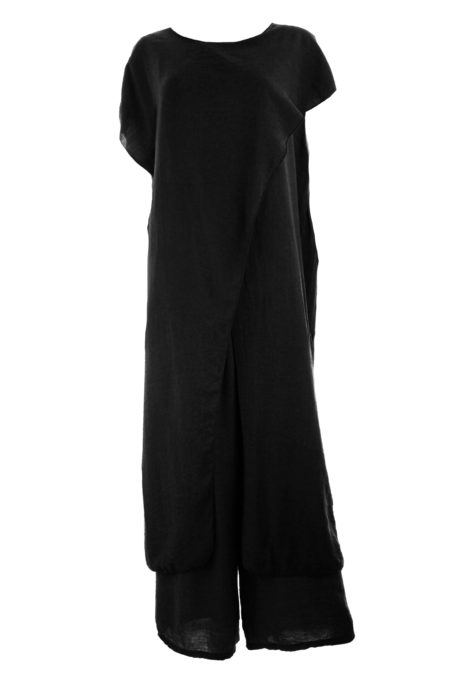 Crossover Tunic Top Wide Leg Trouser Set