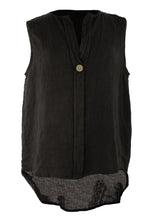 Load image into Gallery viewer, Sleeveless Button Detail Linen Top
