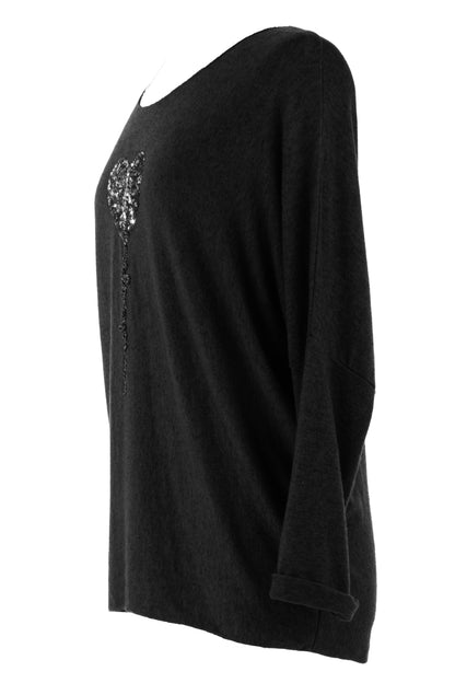 Sequin Heart Soft Knit Jumper