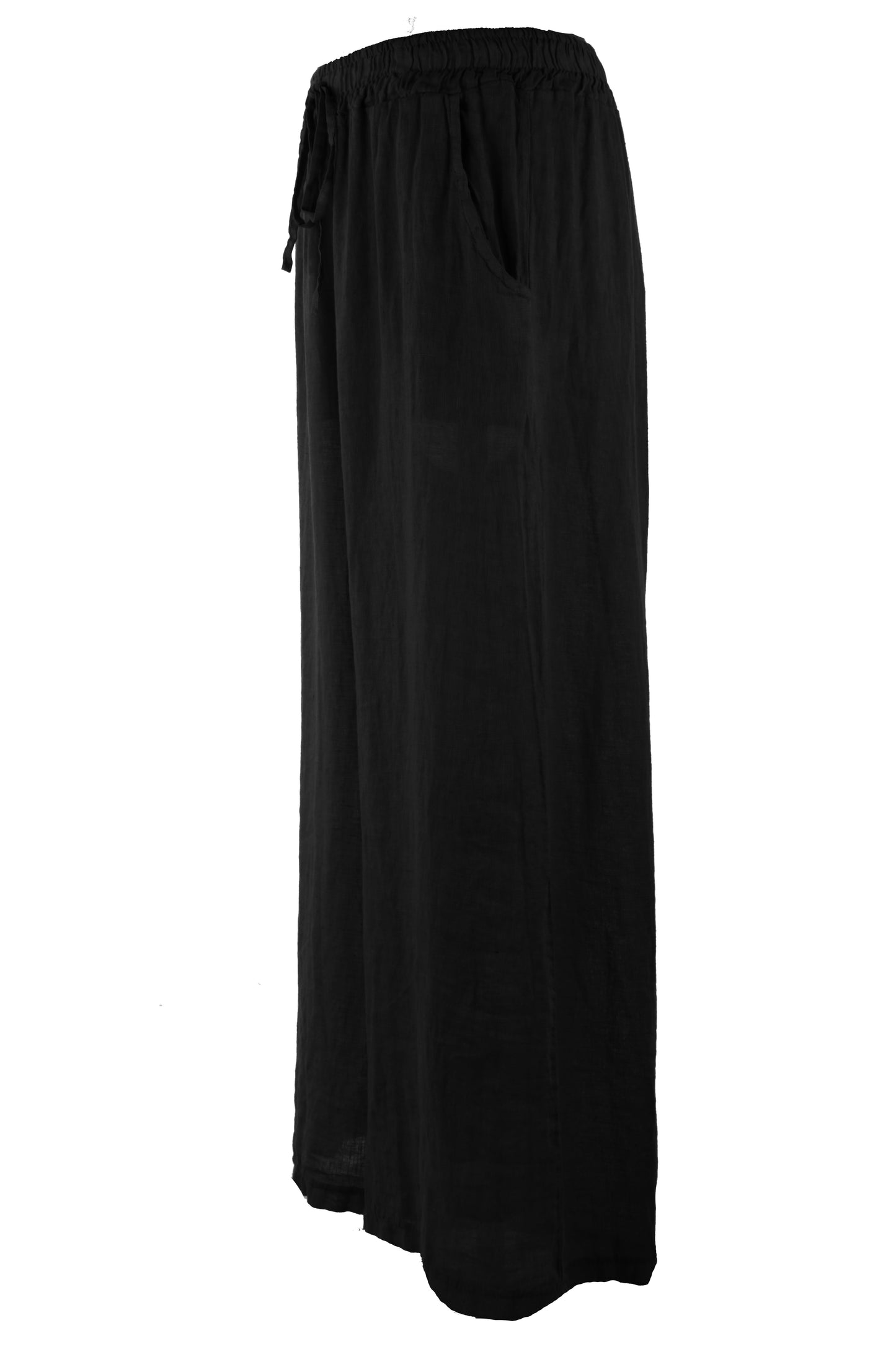 2 Pocket Wide Leg Linen Trouser