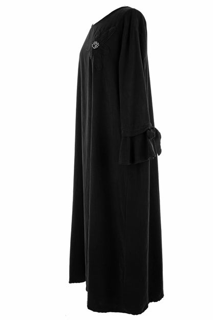 Flower Applique Corduroy Maxi