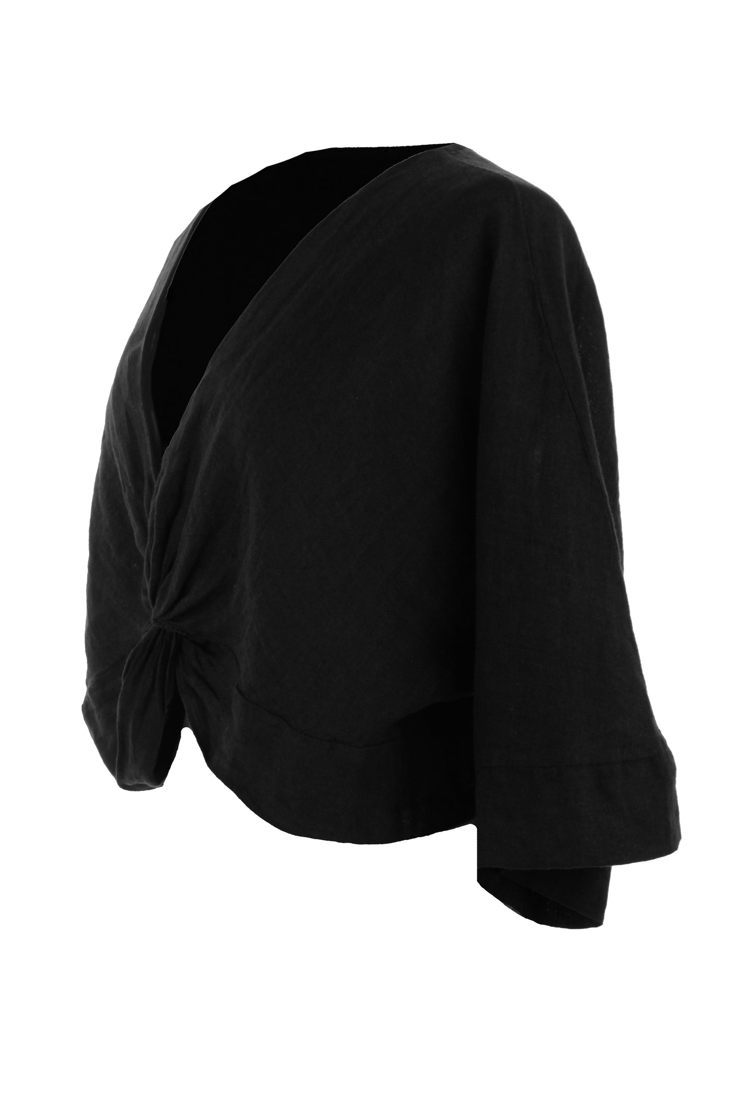 Twist Front Linen Crop Top
