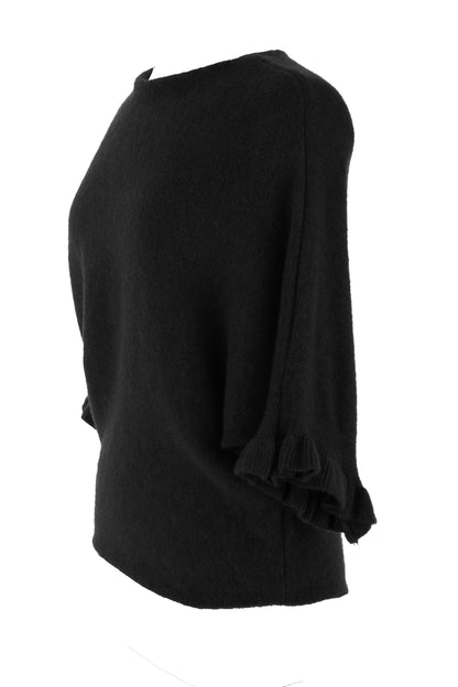 Frill Batwing Soft Knit Wool Jumper