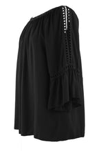 Load image into Gallery viewer, Crochet Trim Cut-out Shoulder Top
