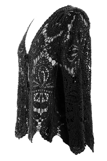 Tie Front Crochet Cardigan
