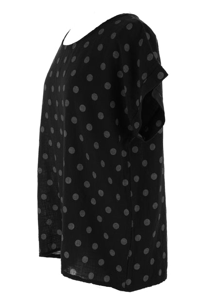 Polka Dot Print Necklace Top