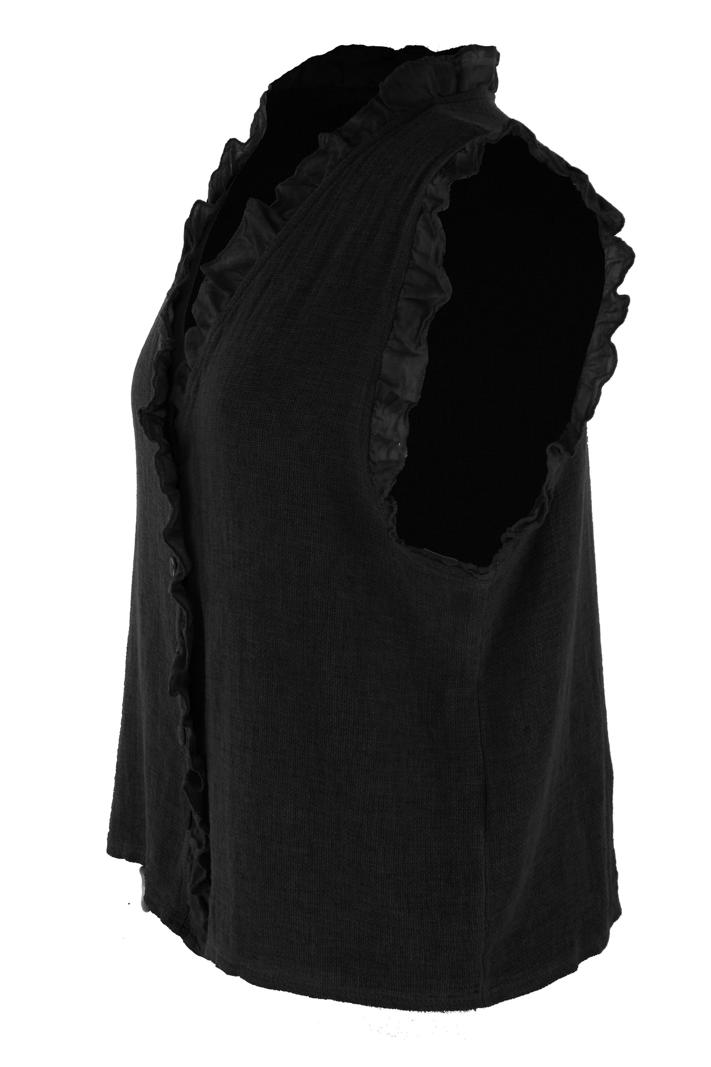 Sleeveless Frill Trim Teabag Top