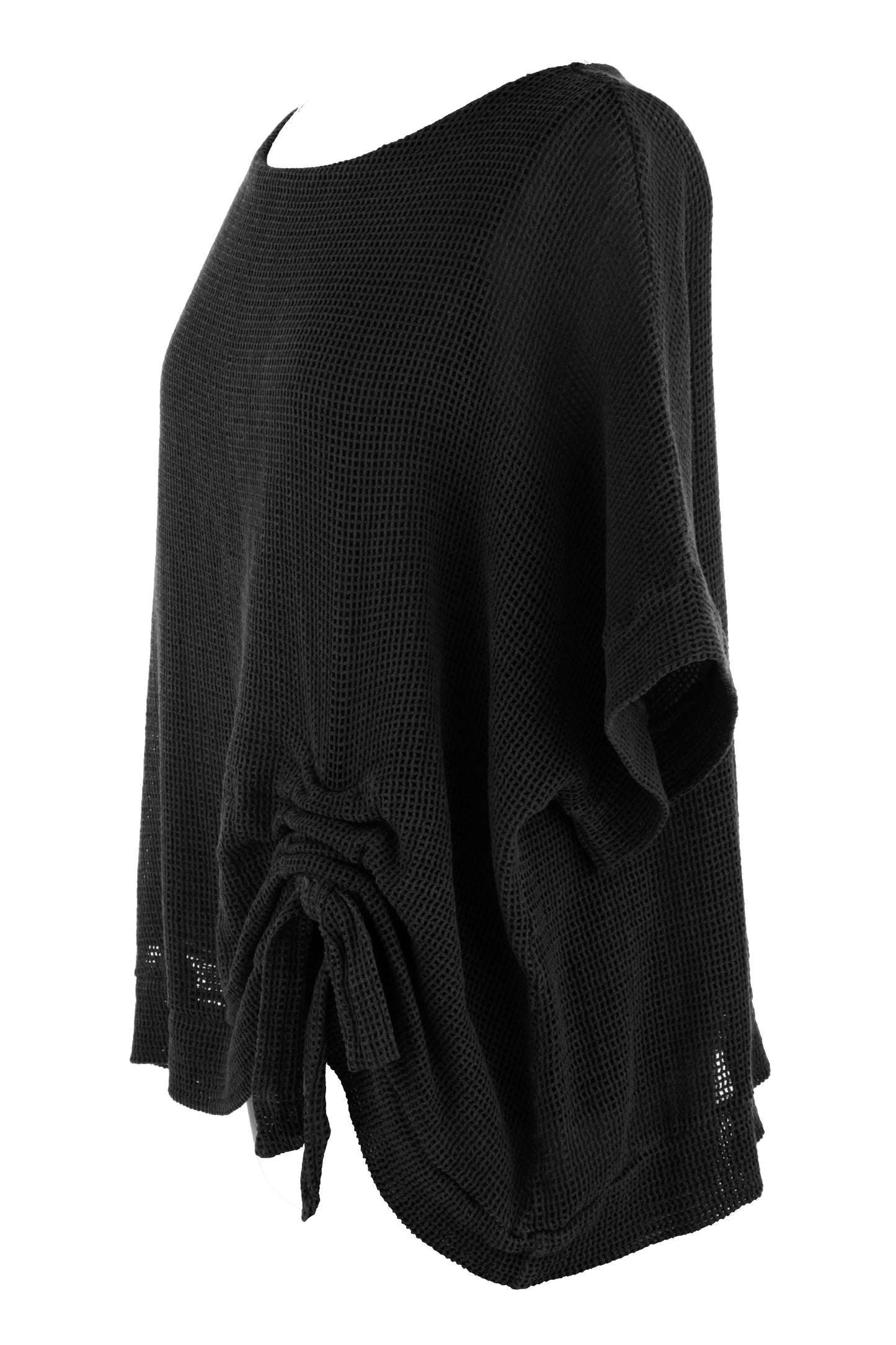 Tie Ruched Detail Mesh Top