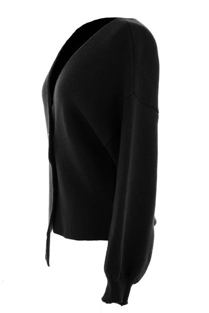 V Neck One Button Knit Cardigan