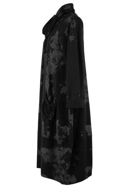 Splash Print Cowl Neck Dress