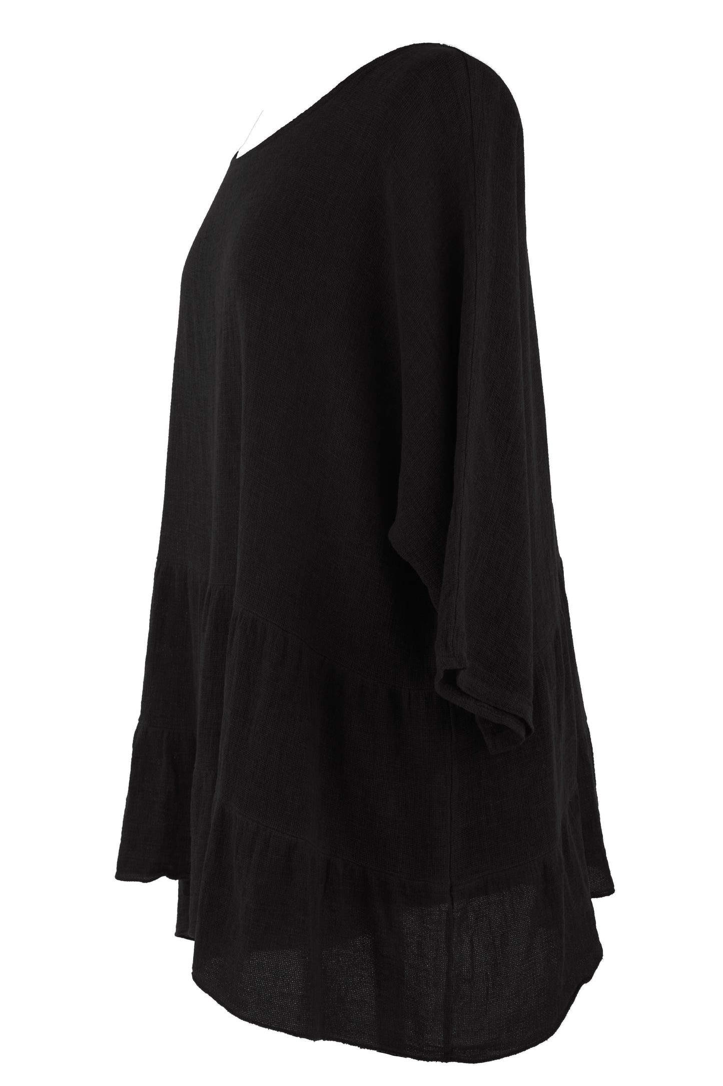 Tiered Hopsack Linen Top