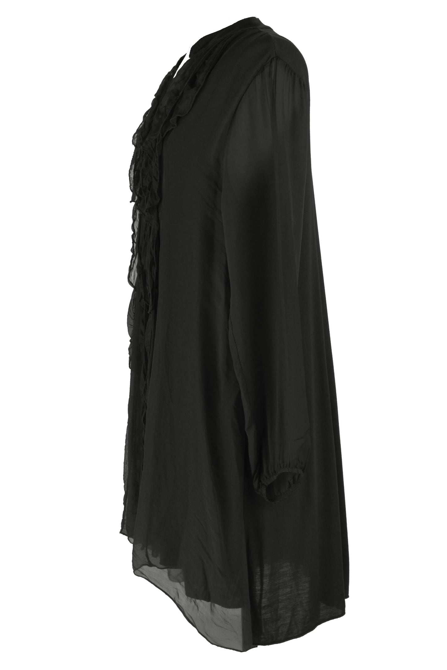 Frill Tassel Silk Blouse
