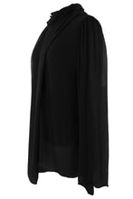 Load image into Gallery viewer, Pleat Detail High Neck Silk Blouse
