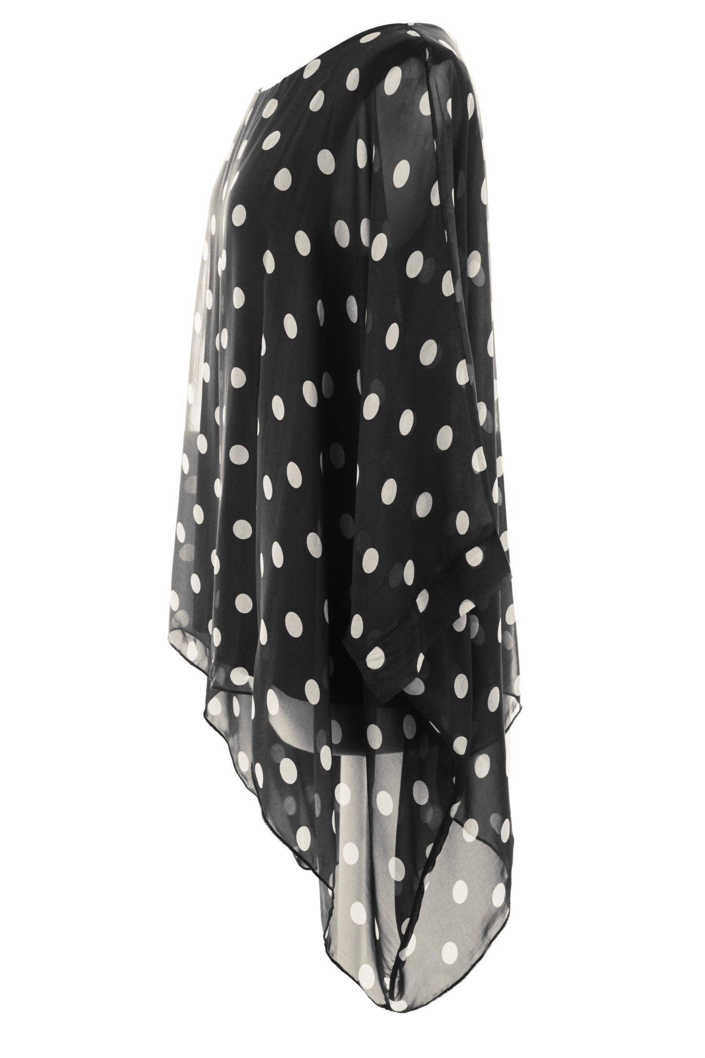 Polka Dot Flowy Silk Top